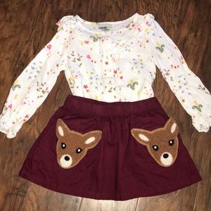 Genuine Kids Deer skirt and blouse